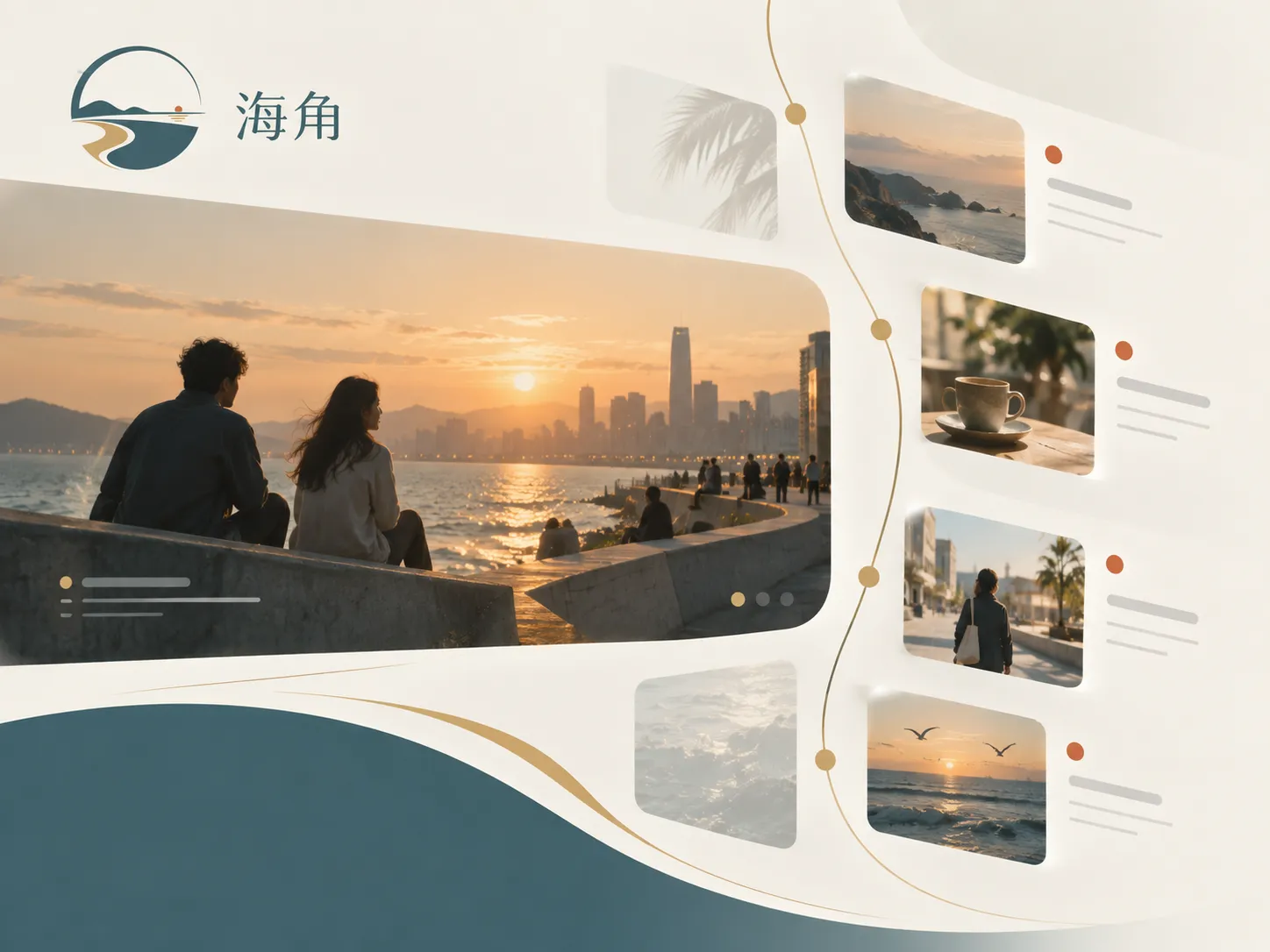 清晨第一班渡船离岸之前画面